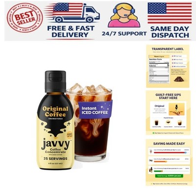 Cold Brew Coffee Concentrate Instant Coffee, Smooth Arabica Iced Coffee & Esp...