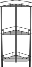 3 Tier Floor Standing Corner Shower Caddy Organizer Shelf with Hooks, Bathroom S