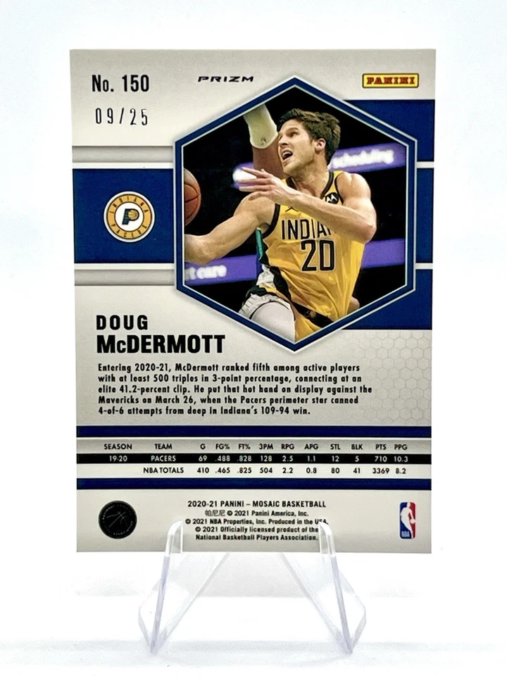 Doug McDermott 2020-21 Panini Mosaic Orange Fluorescent Mosaic /25 #150 - Image 2 of 2