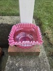 Lovely~Vintage FENTON BRIDES BASKET Bowl Diamond Weave NM Clean Beautiful ! — photo 6