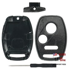 Key Fob Keyless Entry Remote Shell Case  Pad fits Honda CRV Pilot Black