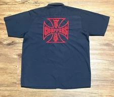 West Coast Choppers Button Up Snap Collar  Work Shirt Jesse James