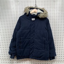 Abercrombie Kids Parka Jacket Kids 11/12 Blue Sherpa Lined Soft Cozy Faux Fur