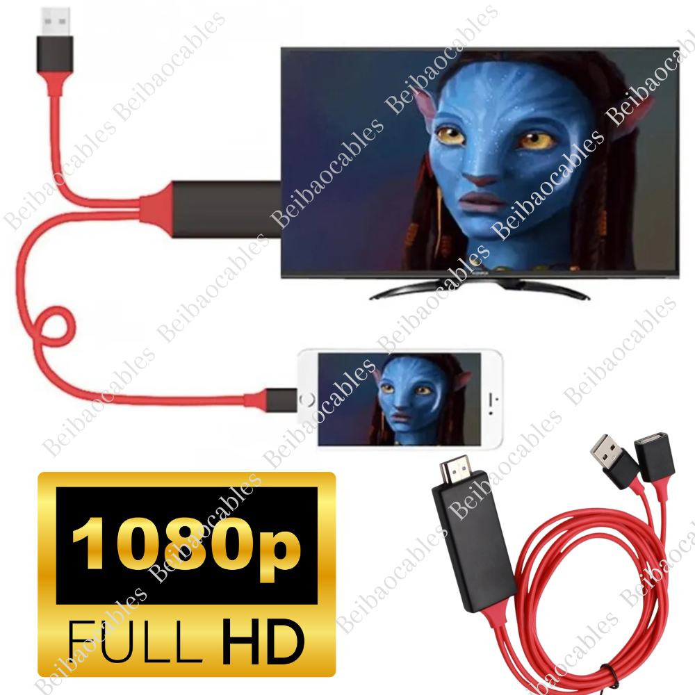 HDMI Cable 1080P Phone to TV HDTV AV Adapter Universal For iPhone Android Type C-image