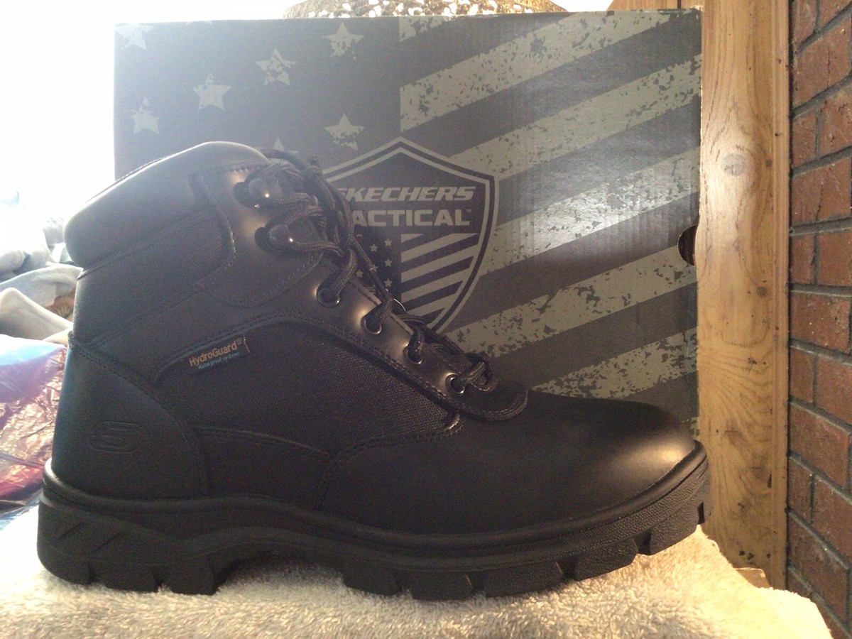 Mens Skechers Work Relaxed Fit Black Wascana Waterproof Tactical Boots Size  11W