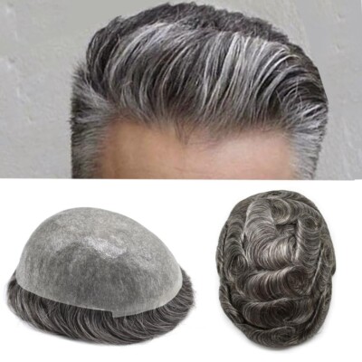 Men Toupee Human Hair Replacement Systems for Men Ultra Thin Skin Mens Hairpiece