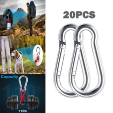 20Pcs Small Carabiner Clip Spring Snap Hooks Stainless Steel Carabiner 1.57inch