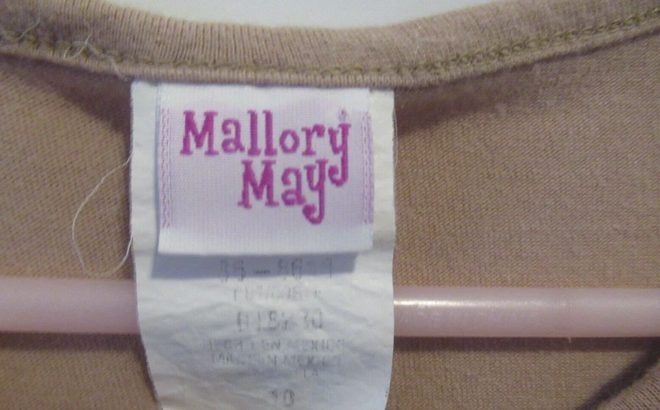 MALLORY MAY девочек платье hi низкий бежевый румяна кружева длинным рукавом вязаный размер 10 - Изображение 2 из 4