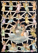 VICTORIAN ANGELS DIE CUT PAPER SCRAPS ef7370 GERMANY
