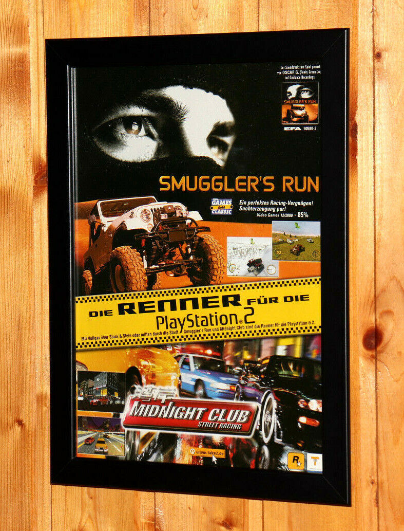 Smuggler’s Run Rare Small Poster / Vintage Ad Page Framed PS2 