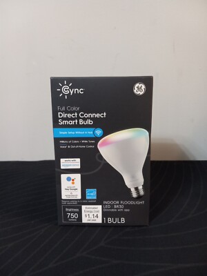 Cync Full Color Smart LED BR30 Floodlight Light Bulb C by GE Direct Connect