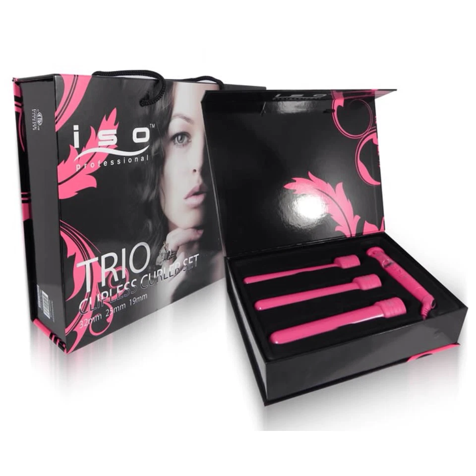 ISO Beauty Juego de 3 piezas Digital Twister Trio Varita Rizadora 3 Barriles Intercambiables Foto 2 de 2