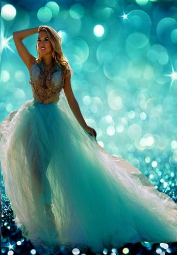The "DUCHESS VANJA" Ocean Blue Green Crystal Lace & Tulle Wedding Ballgown Set - Picture 4 of 11