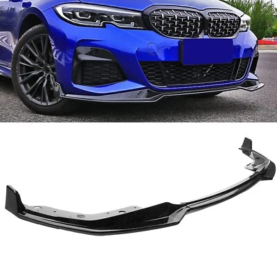 GEARZAAR For BMW 3 Series G20 G21 G28 M Sport 19-21 Front Bumper Splitter Lip Gloss Black