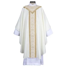 Ivory-White Chasubles, St. Remy Gothic Chasuble and Stole, Chasuble Vestment