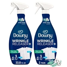 Downy Wrinkle Releaser Plus Crisp Linen Spray 33.8 Fl Oz Pack of 2