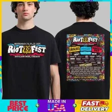 NEW! Riot 20 Years Fest Lineup At Douglass Park In Chicago Illinois 2025 T-Shirt