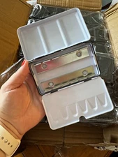 Empty Watercolor Tins Palette Paint Case With 12 Pcs Half Pans
