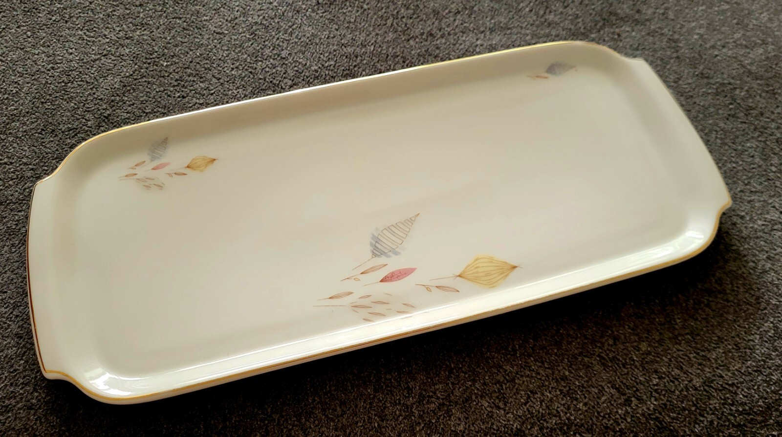 Arzberg Königskuchenplatte Gräser-Dekor Länge 35 cm Vintage