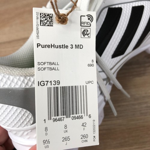 Adidas Purehustle 3 MD Softballschuhe Damengröße 9,5 IG7139 weiß NEU - Bild 10 von 13