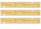 Golden Wedding Anniversary Banner Party Decoration 50th Anniversary Bunting