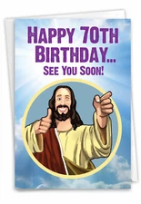 Funny 70th Milestone Birthday 5"x7" Greeting Card w/ Envelope See You Soon - 70