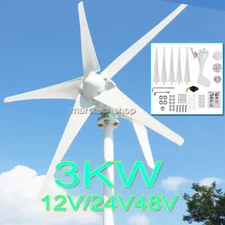 3000W Wind Turbine Generator Magnet Windmill MPPT Charge Controller 12V/24V/48V