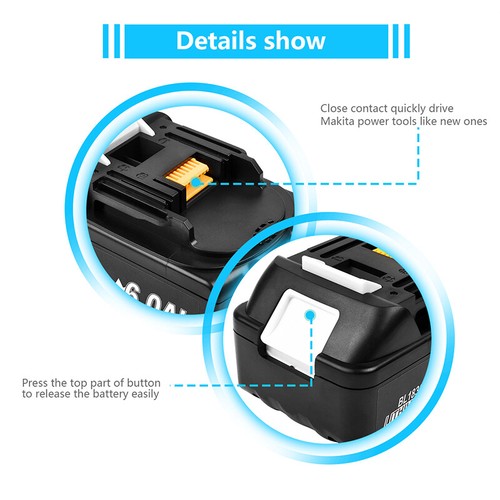 2X Batería 18V/6,0Ah para Makita BL1860B-Juego de 2-197422-4 BL1850B BL1830B BL1860 DHL - Imagen 8 de 14