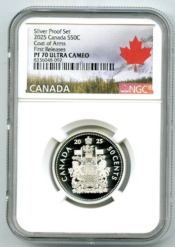 2025 CANADA 50 CENT .9999 SILVER PROOF NGC PF70 HALF DOLLAR FIRST RELEASES