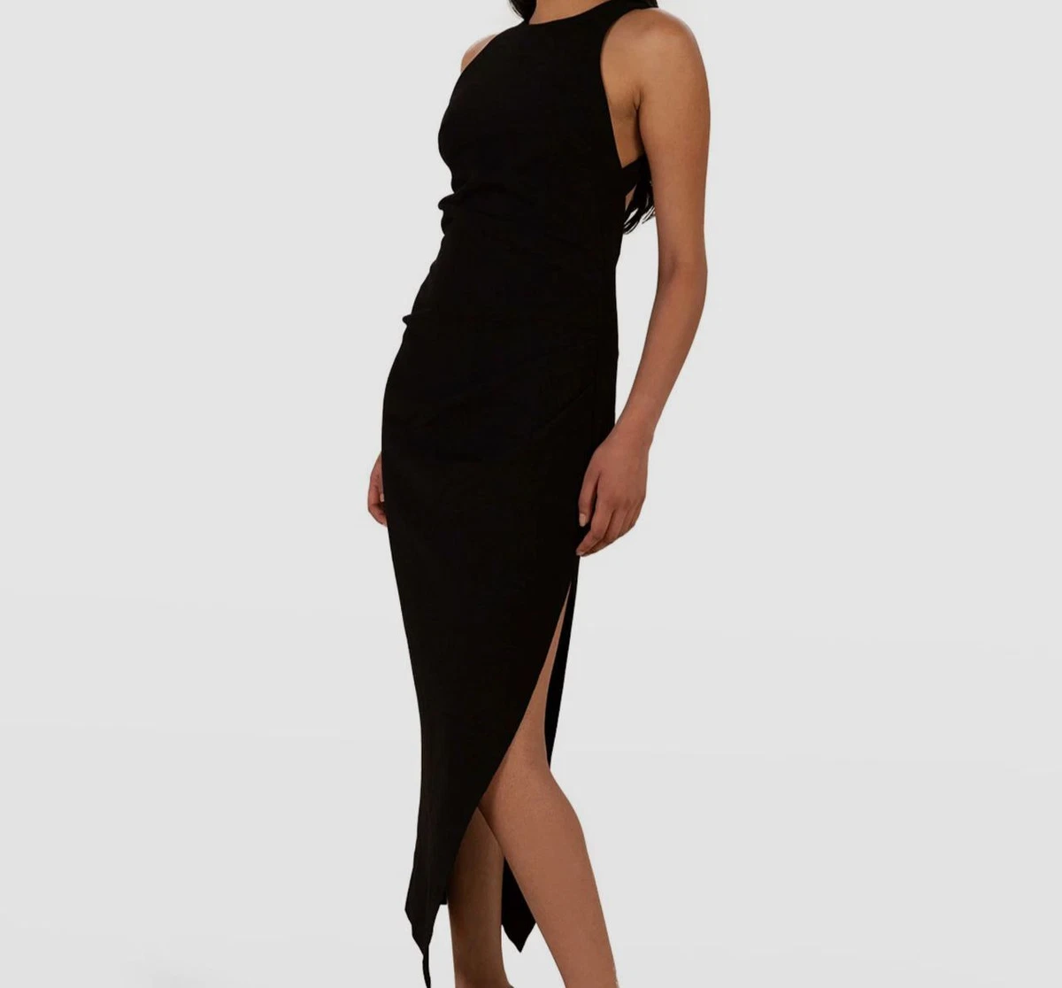 330 Misha Women s Black Marjorie Cutout High Low Dress Size AUS 8 US 4