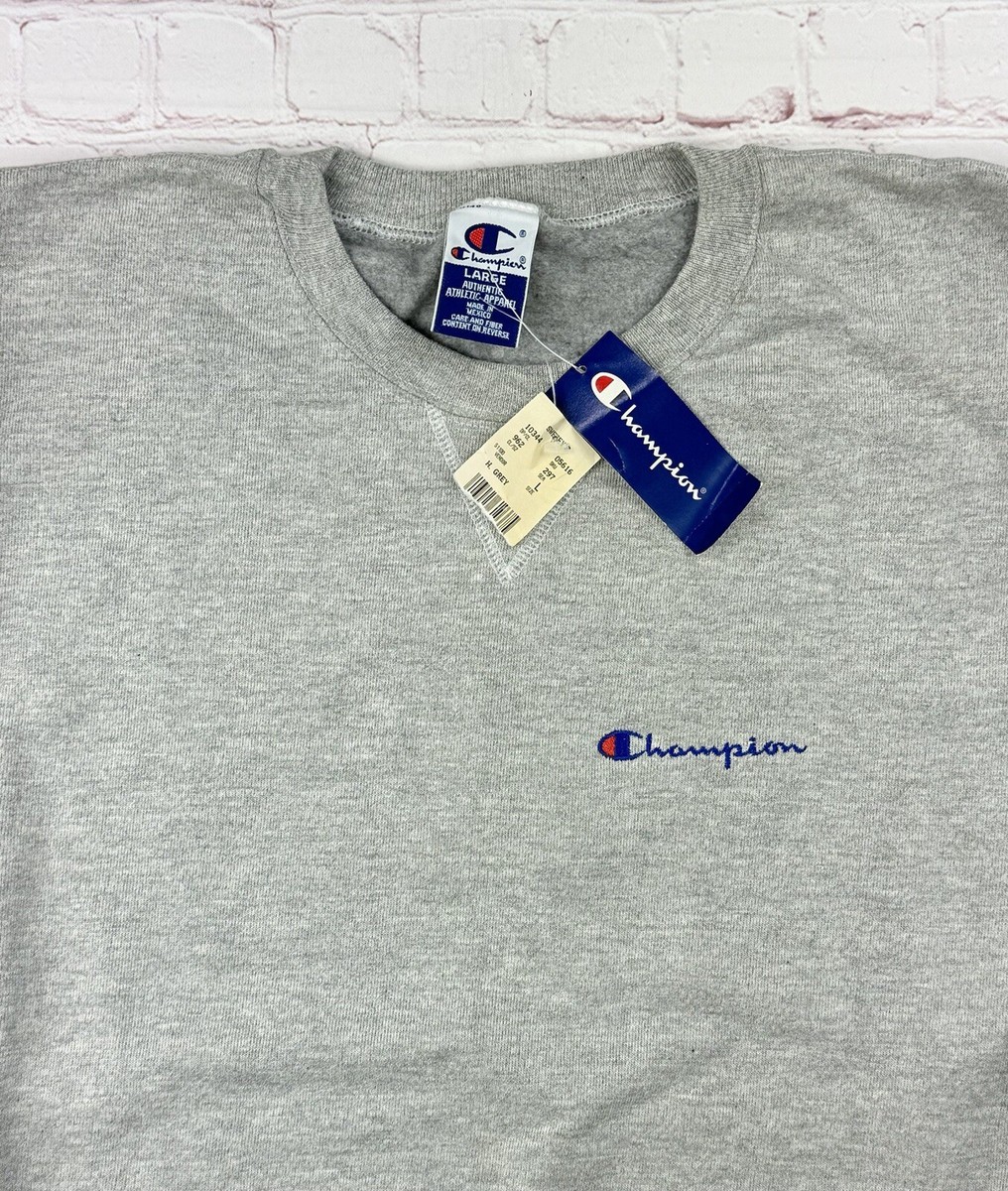 NEW/Old Stock Vintage 90s Champion Logo Heather Gray