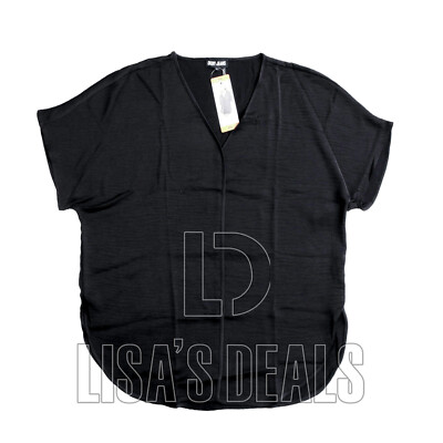 DKNY Jeans Women's Short Sleeve V-Neck Top Blouse