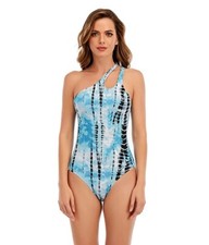 Lucky Brand Beach Wave Asymmetrical One-Piece L83947 Women's Size S