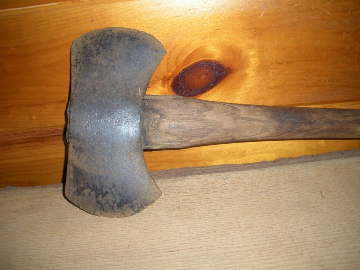 RARE Vintage SH. MANN Double Bit AXE / TENNESSEE, NEW YORK 1840's
