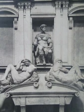 Florence Italy Postcard RPPC  Early 1900s Tomb Giuliano de Medici Sculpture 