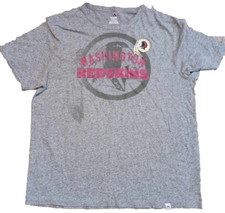 Majestic Washington Redskins Commanders Mens T-Shirt Tee Solid Graphic Gray XL