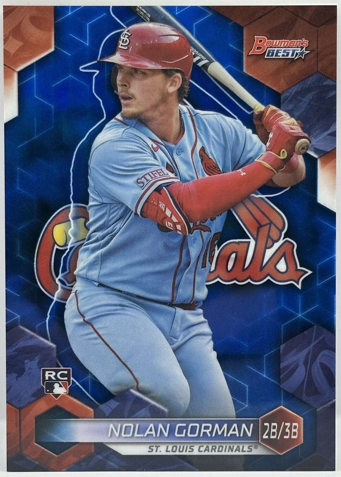 2023 Bowmans Best Nolan Gorman Rookie RC #29 Blue Refractor /150 Cardinals