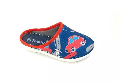 Ciabatta Inblu da bambino blu per casa in tessuto antiscivolo vari colori (B933)