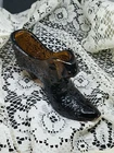 Vintage Collectible Fenton Daisy & Button Cat's Head Glass Shoe Brown