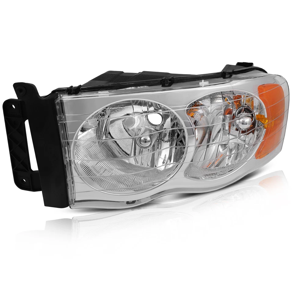 Conjunto de faros para camioneta Dodge Ram 2002-2005 carcasa cromada reemplazo Foto 2 de 4