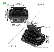 Automann M17497 Rear Motor Mount Replaces Kenworth 12447 12447TBG for T660/T800
