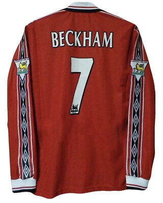 Manchester Beckham 1998/1999 7番 海外正規品 M David Beckham #7 Manchester United 1998-1999 Long Sleeve