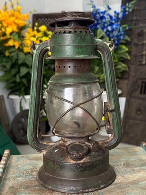 Vintage Rare Hand Crafted Feuerhand No.270 Green Kerosene Lantern