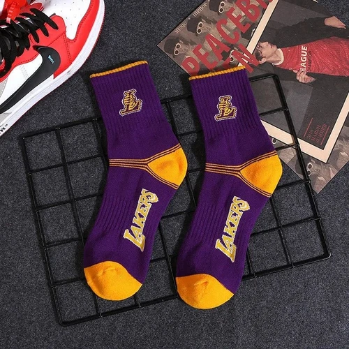 Los Angeles Lakers NBA Socks (Size 8-11) - Purple/Yellow - Picture 1 of 1
