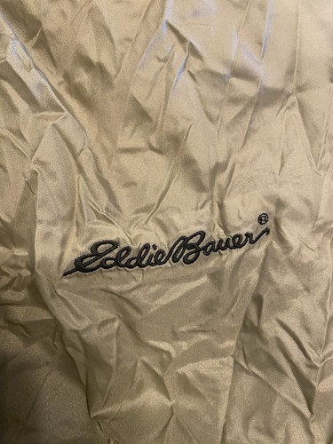 Eddie Bauer Foldable Jacket Mens Extra Large Tan Waterproof Hooded XL - Picture 8 of 11