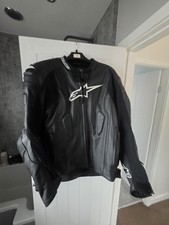 Alpinestar Missle Leather Motorcycle Jacket Black Size Eu 60