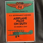 Vintage Phillips 66 Airplane Pilot On Duty Boeing 40 Metal Sign 9 1/4” X 13 1/4”