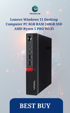Lenovo Windows 11 Desktop Computer PC 8GB RAM 512GB SSD AMD Ryzen 5 PRO Wi-Fi