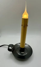 Vintage Primitive Dripping Candlestick Window Lamp Tinware Electric w Bulb EUC