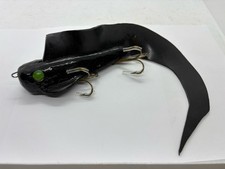 5.5”Toothy Tuff Baits Assault Eel Black Rubber Jerkbait Crankbait Musky Lure